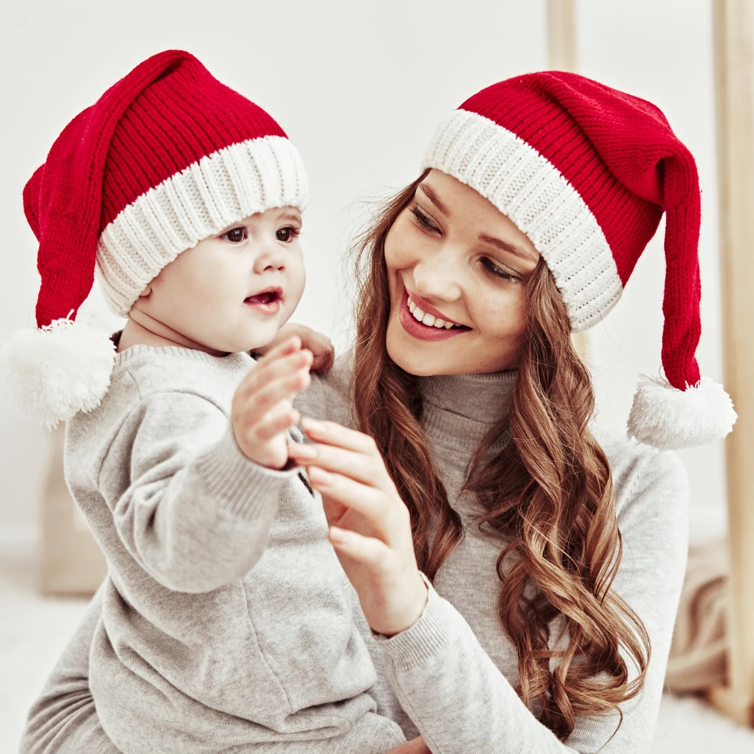 Santa Hat Plush - 1PC Red Christmas Hat For Kids