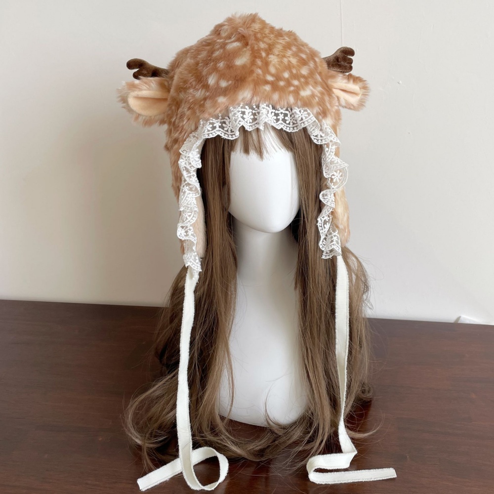 Santa Hat Plush - Japanese Furry Bomber Hats Christmas Socks