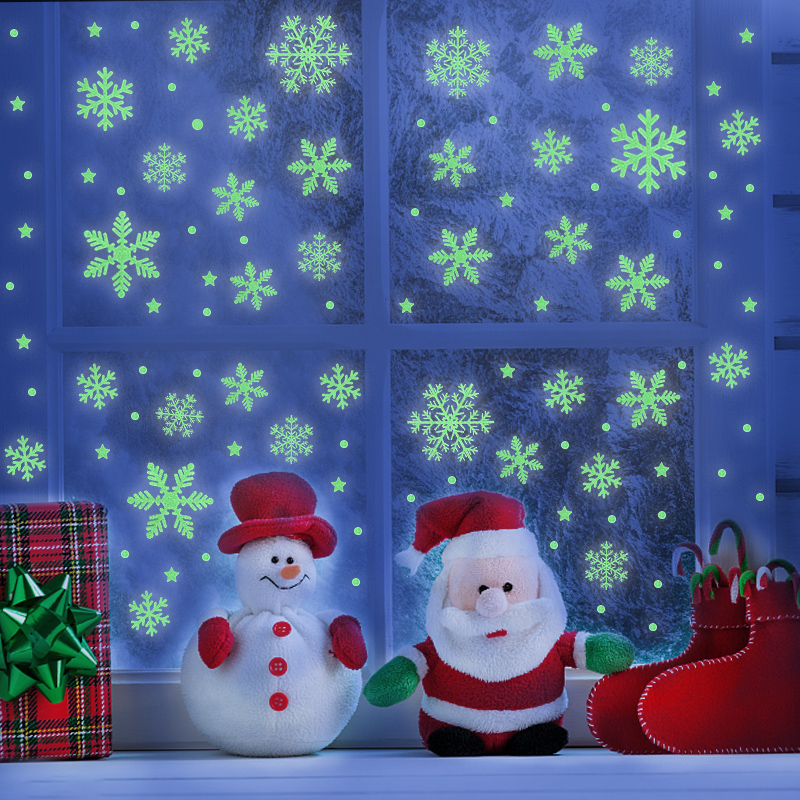 Snowflake Window Decal - Christmas Luminous Snowflake Window Sticker Merry