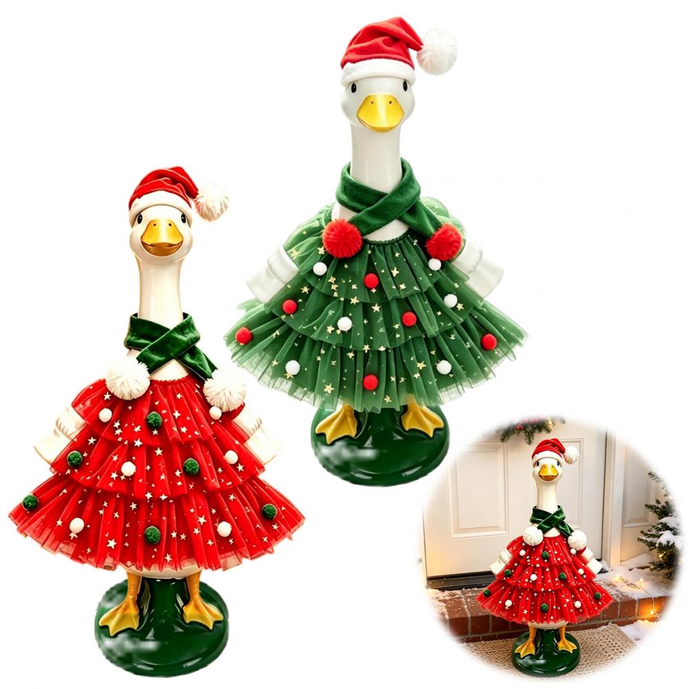 Santa Hat Plush - Christmas Porch Goose Outfit, Santa Dress