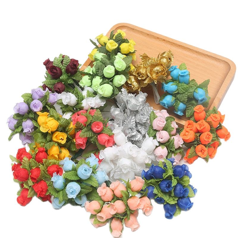 Christmas Wreath Fake - 12/36/72/144PCS Rose Artificial Flowers Bouquet Fake