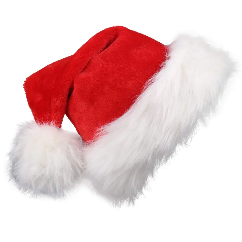 Santa Hat Plush - Christmas Santa Hat Xmas Long Plush