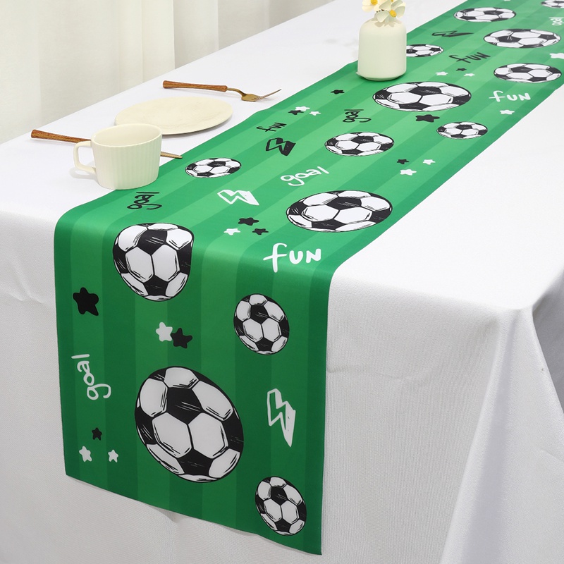Christmas Table Runner - 1pc Soccer/Football Party Table Flag Table