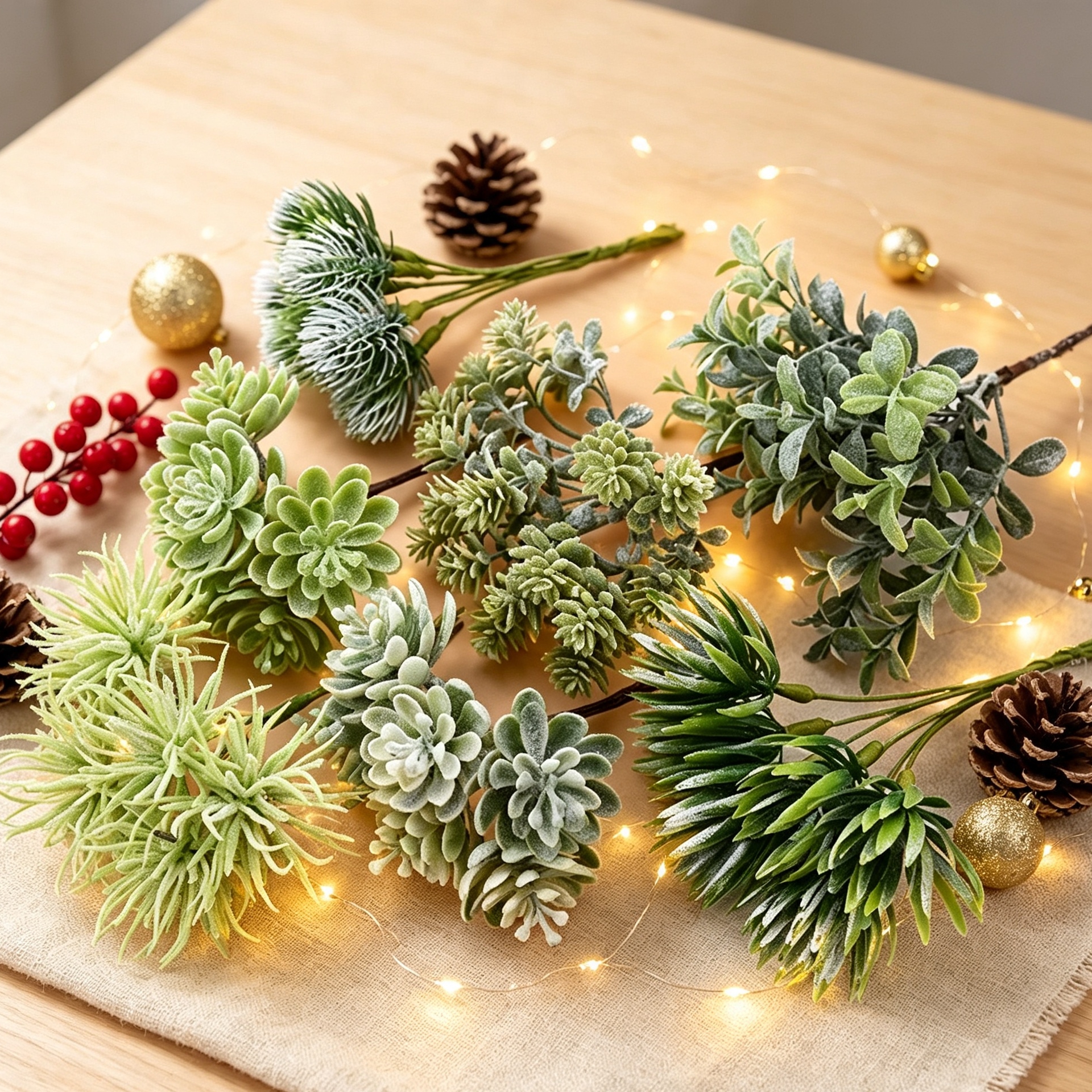 Christmas Wreath Fake - 1/3PCS Silk Flowers Scrapbooking Artificial Plants