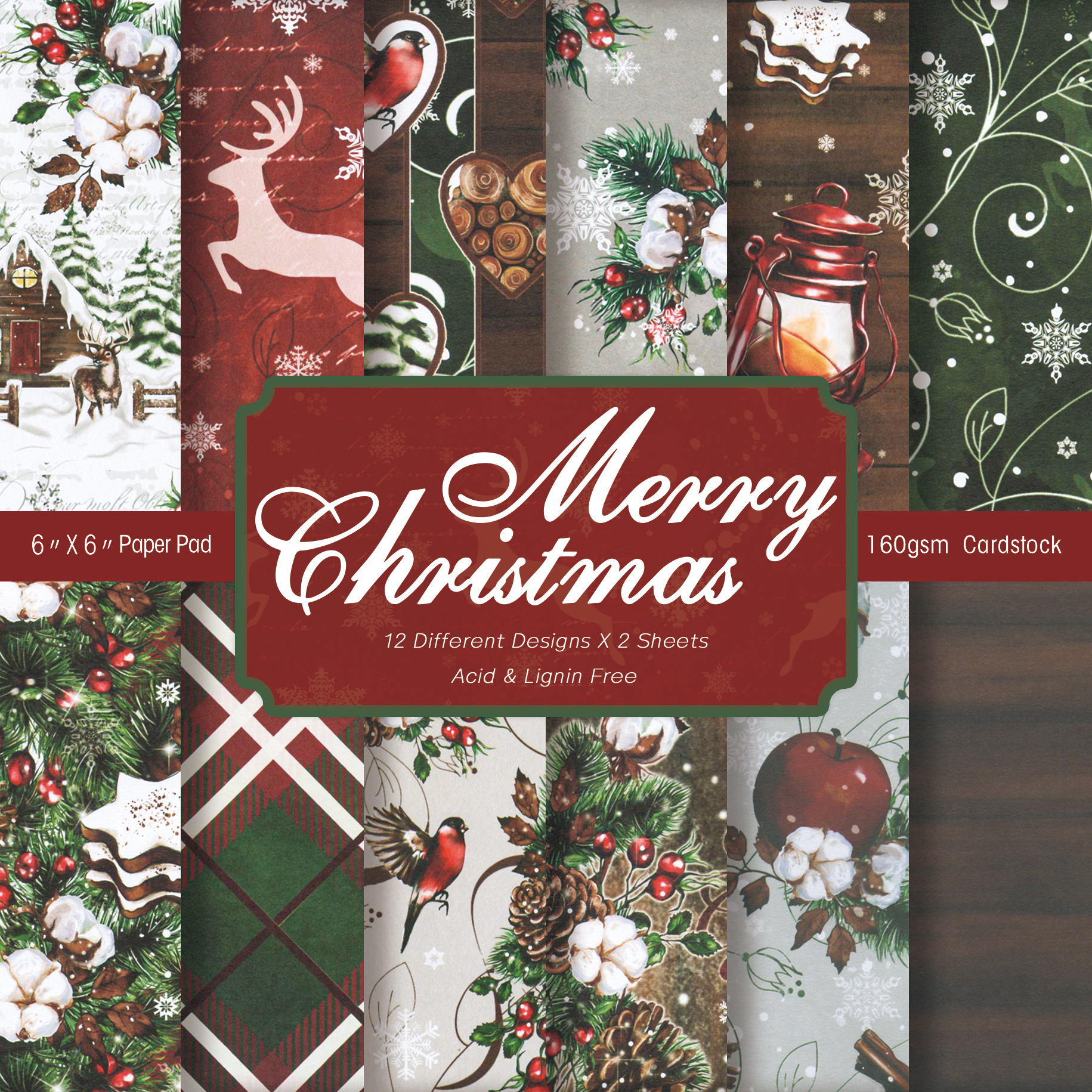 Christmas Throw Blanket - 24Sheet Merry Christmas Scrapbook Paper Pad