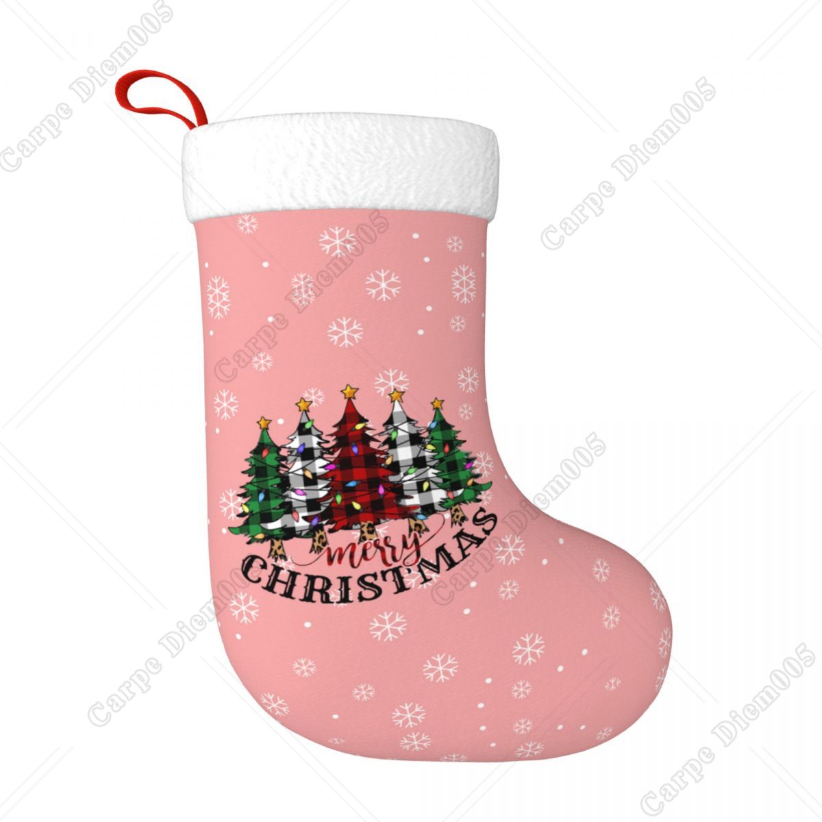 Pink Snowflakes Christmas Tree - Christmas Stocking Hanging ulasan dan harga