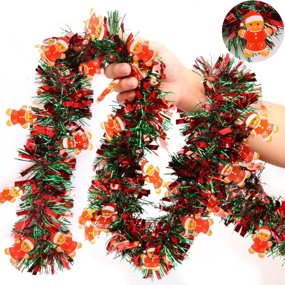 Christmas Tinsel Garland Red G - Tinsel Garland Decoration ulasan dan harga