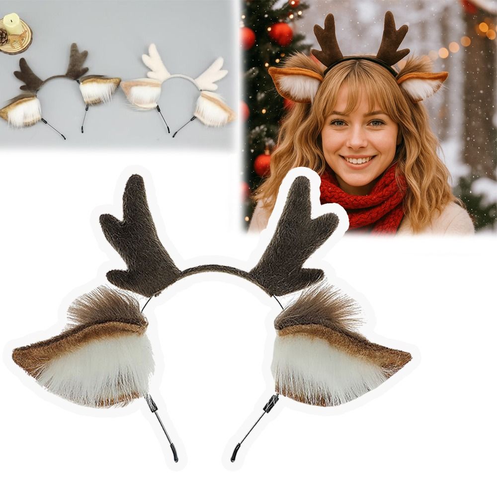 Unisex Deer Ears Reindeer Antl - Reindeer Antlers Headband ulasan dan harga