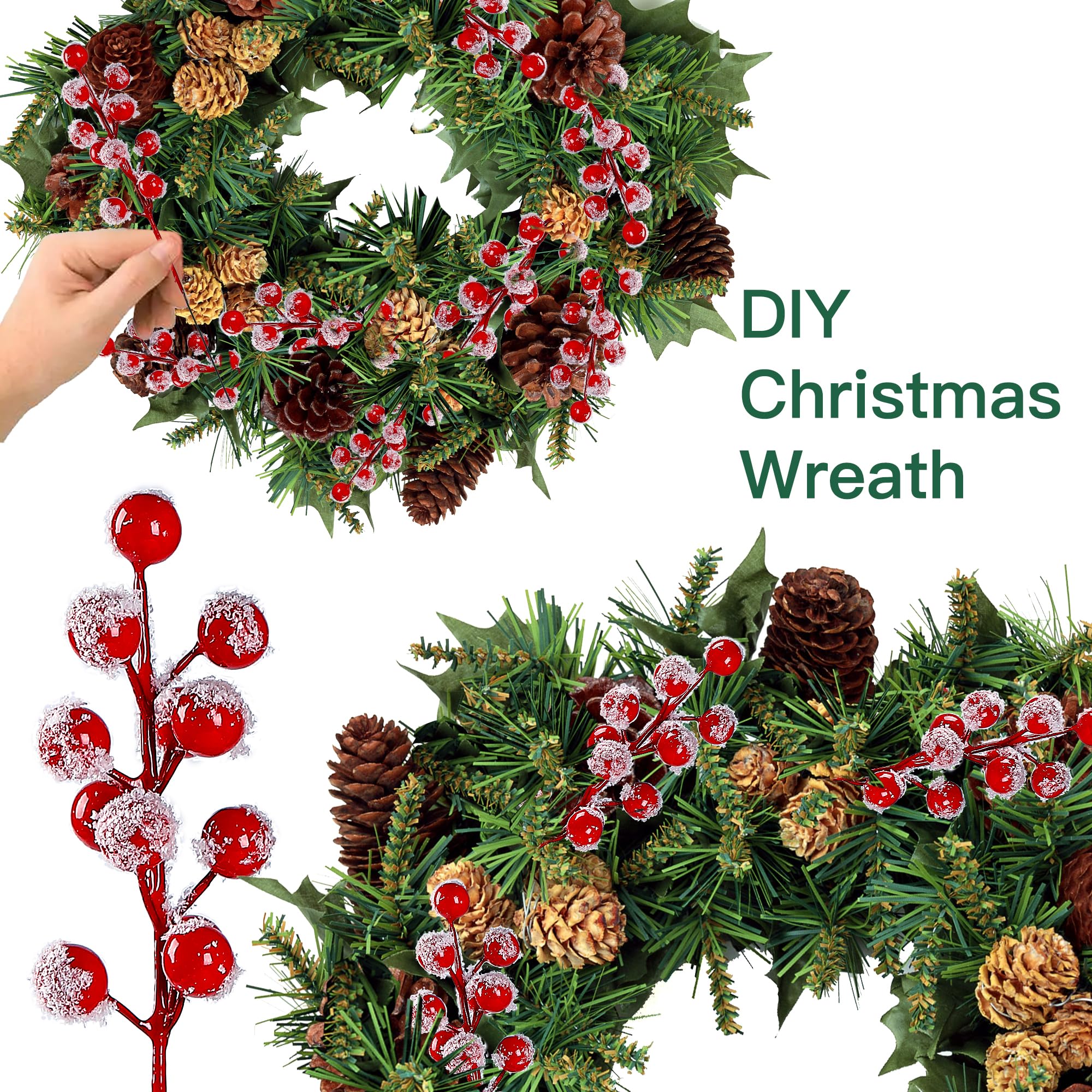 Christmas Red Berry Pine Needl - Christmas Wreath Fake ulasan dan harga