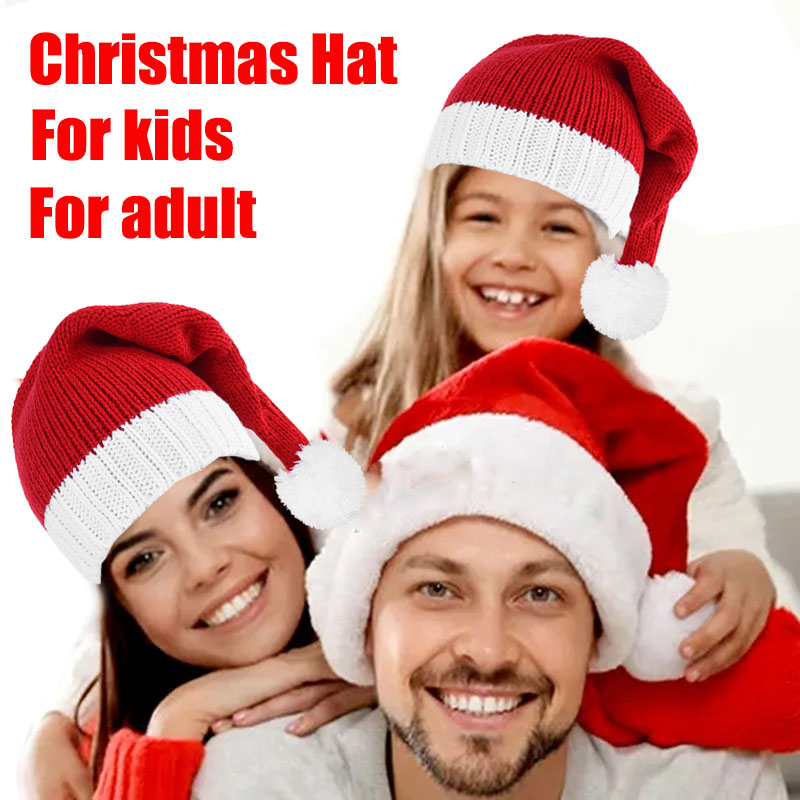 1PC Red Christmas Hat For Kids - Santa Hat Plush ulasan dan harga