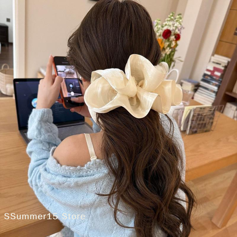 【R】Big Bow Hair Claw Clip for  - Ribbon Bow Gift ulasan dan harga