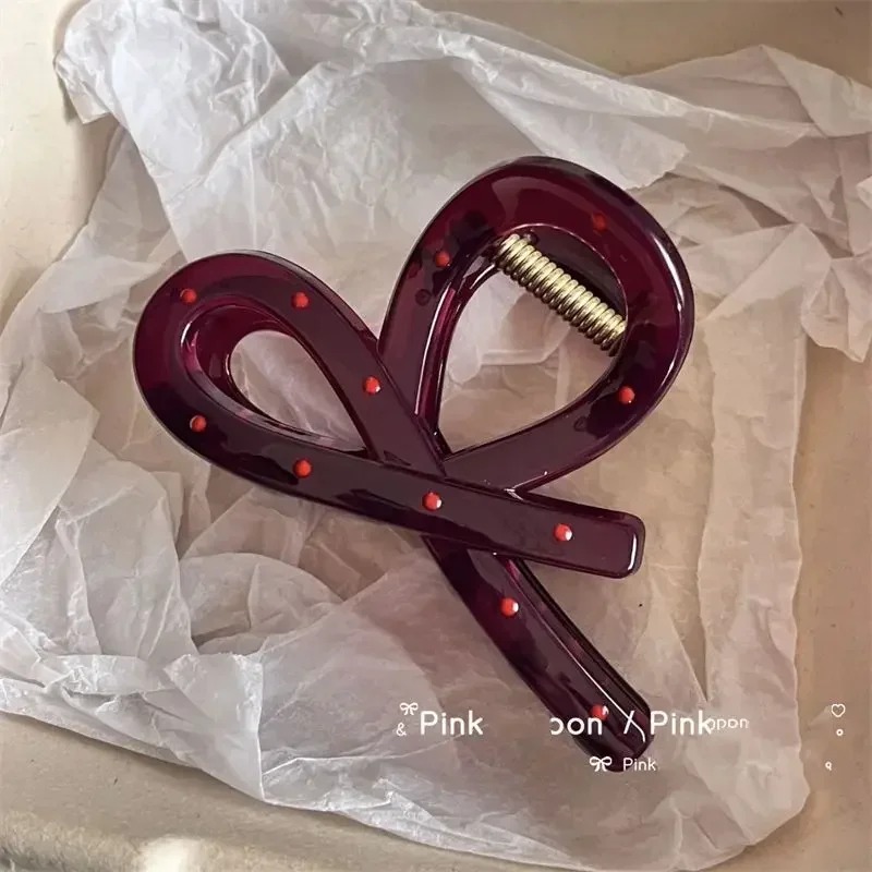 2Pcs Women Vintage Red Polka D - Ribbon Bow Gift ulasan dan harga