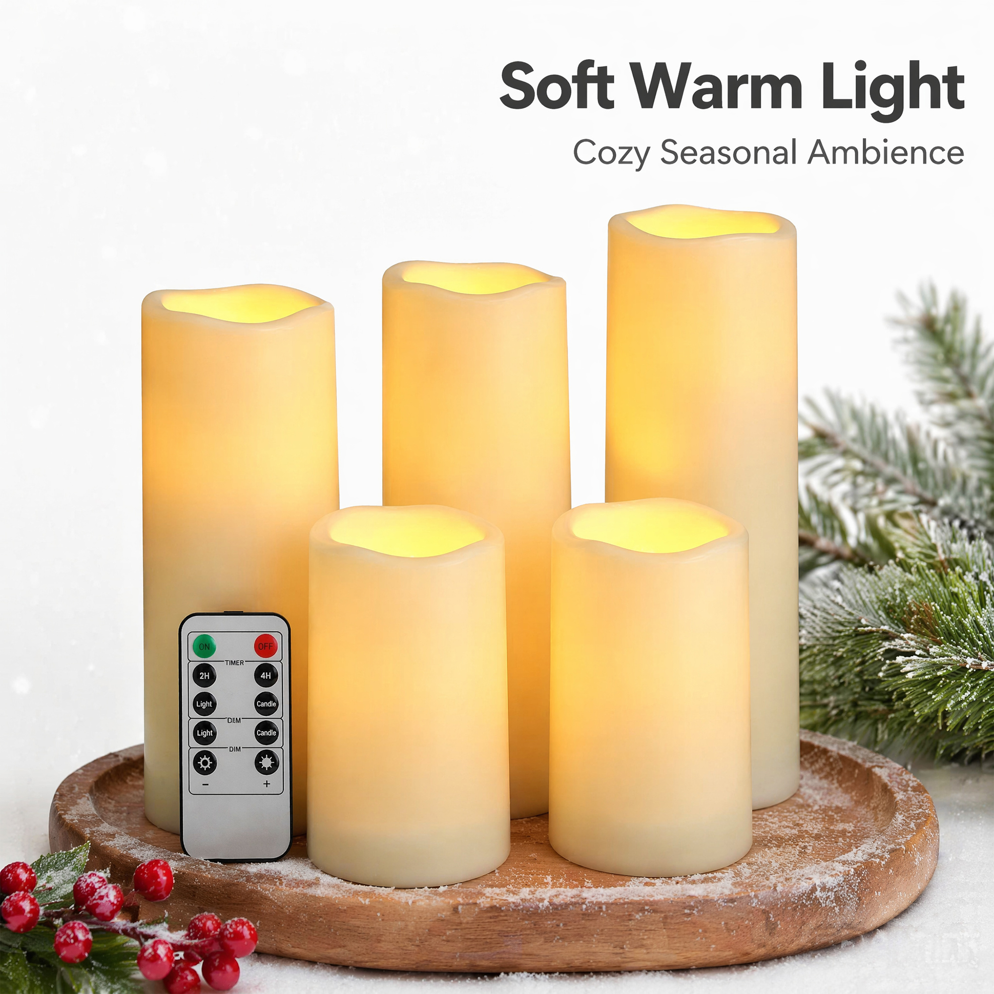 Flameless LED Pillar Candle Wa - Christmas Lights Outdoor ulasan dan harga