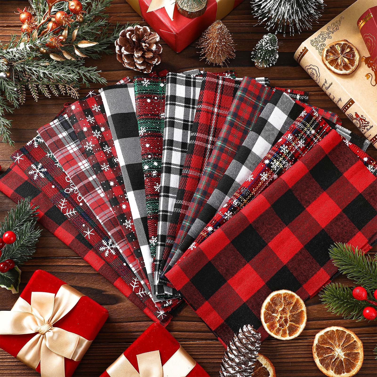Christmas Plaid Fabric, Red Gr - Christmas Throw Blanket ulasan dan harga