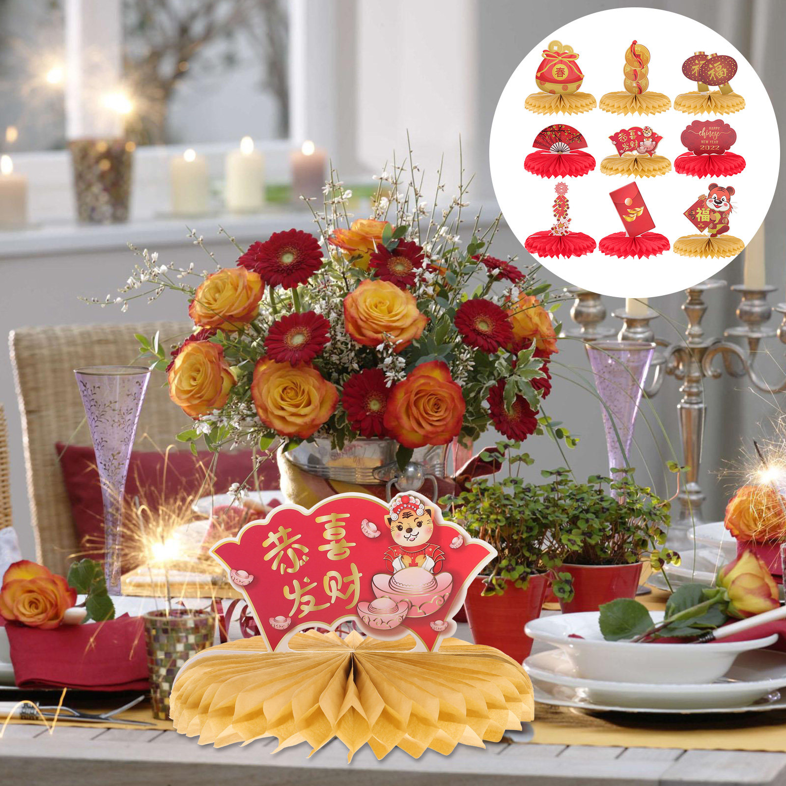 9Pcs Honeycomb Ball Party Deco - Ornament Ball Set ulasan dan harga