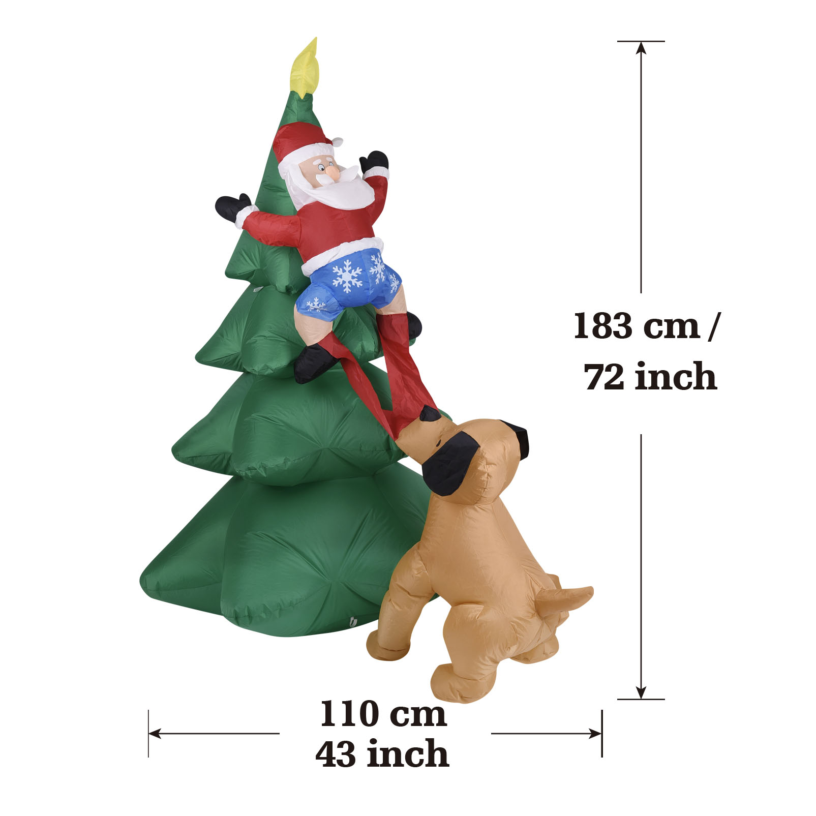 Christmas Inflatable Dog  w/Sa - Christmas Lights Outdoor ulasan dan harga