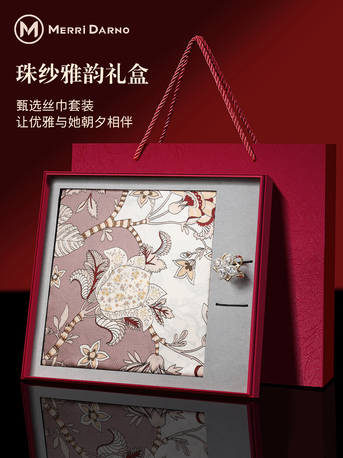 Women's Mulberry Silk Scarf Gi - Gift Box Wrap Set ulasan dan harga