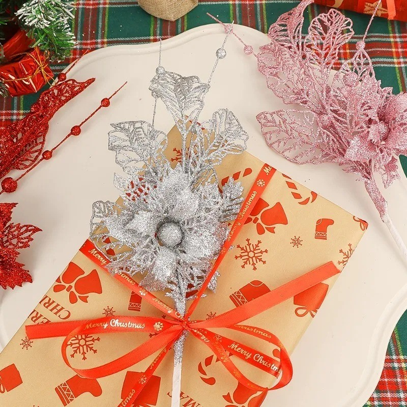 Glitter Artificial Flower Berr - Christmas Wreath Fake ulasan dan harga