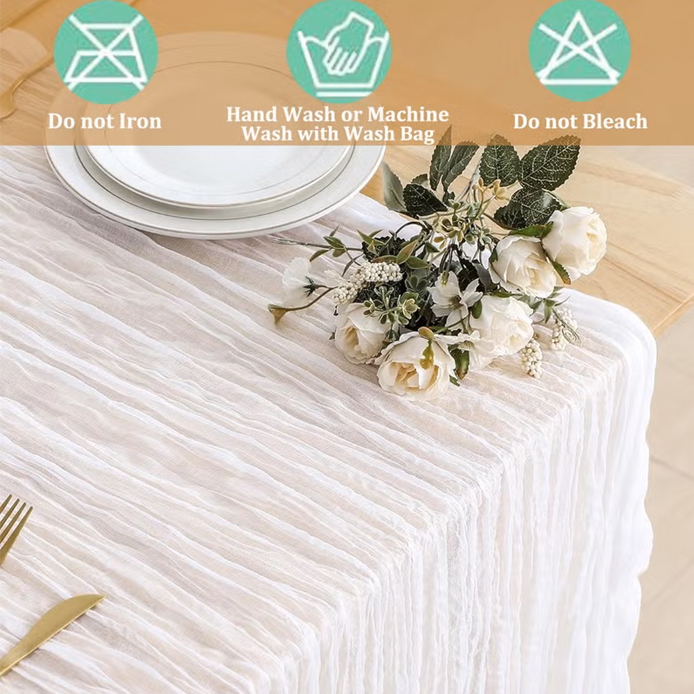 90x400CM Cheesecloth Table Run - Christmas Table Runner ulasan dan harga