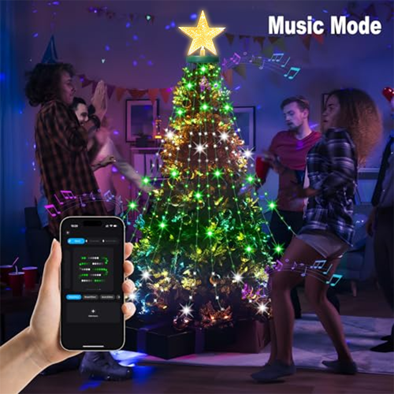 7FT 400LEDs Smart Christmas Tr - Star Tree Topper ulasan dan harga