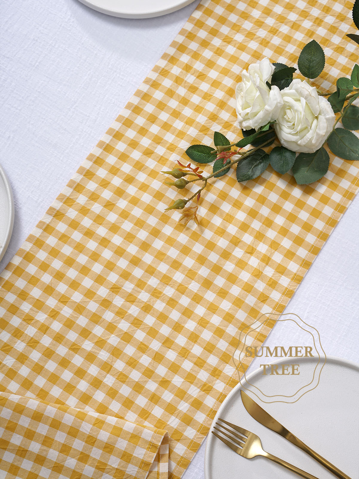 Rustic Plaid Cotton Table Runn - Christmas Throw Blanket ulasan dan harga