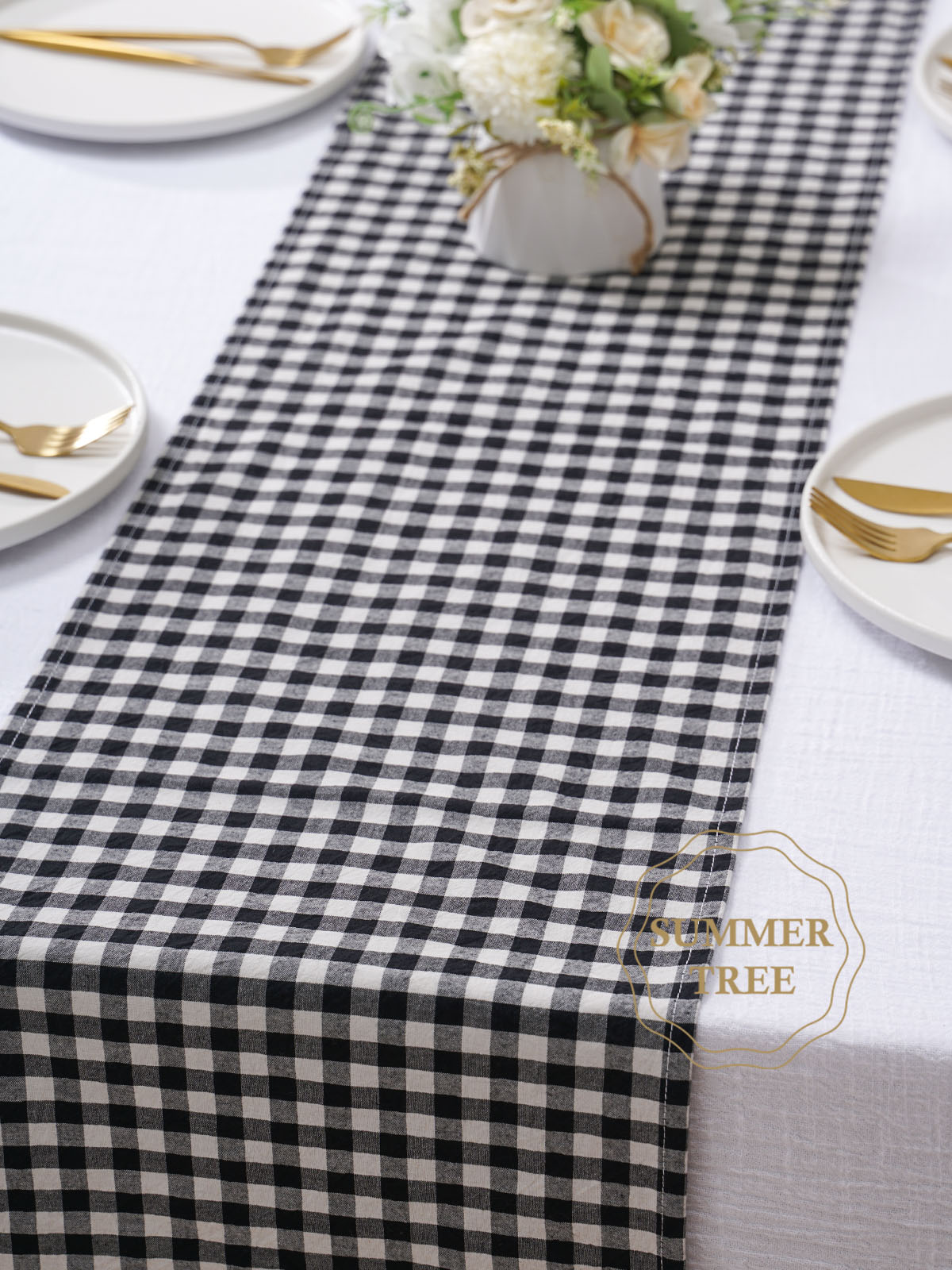 Rustic Plaid Cotton Table Runn - Christmas Throw Blanket ulasan dan harga