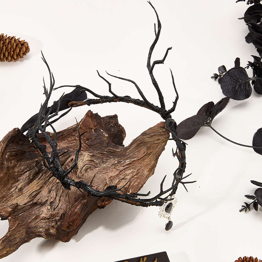 Black Fairy Headpiece Dark Rei - Reindeer Antlers Headband ulasan dan harga