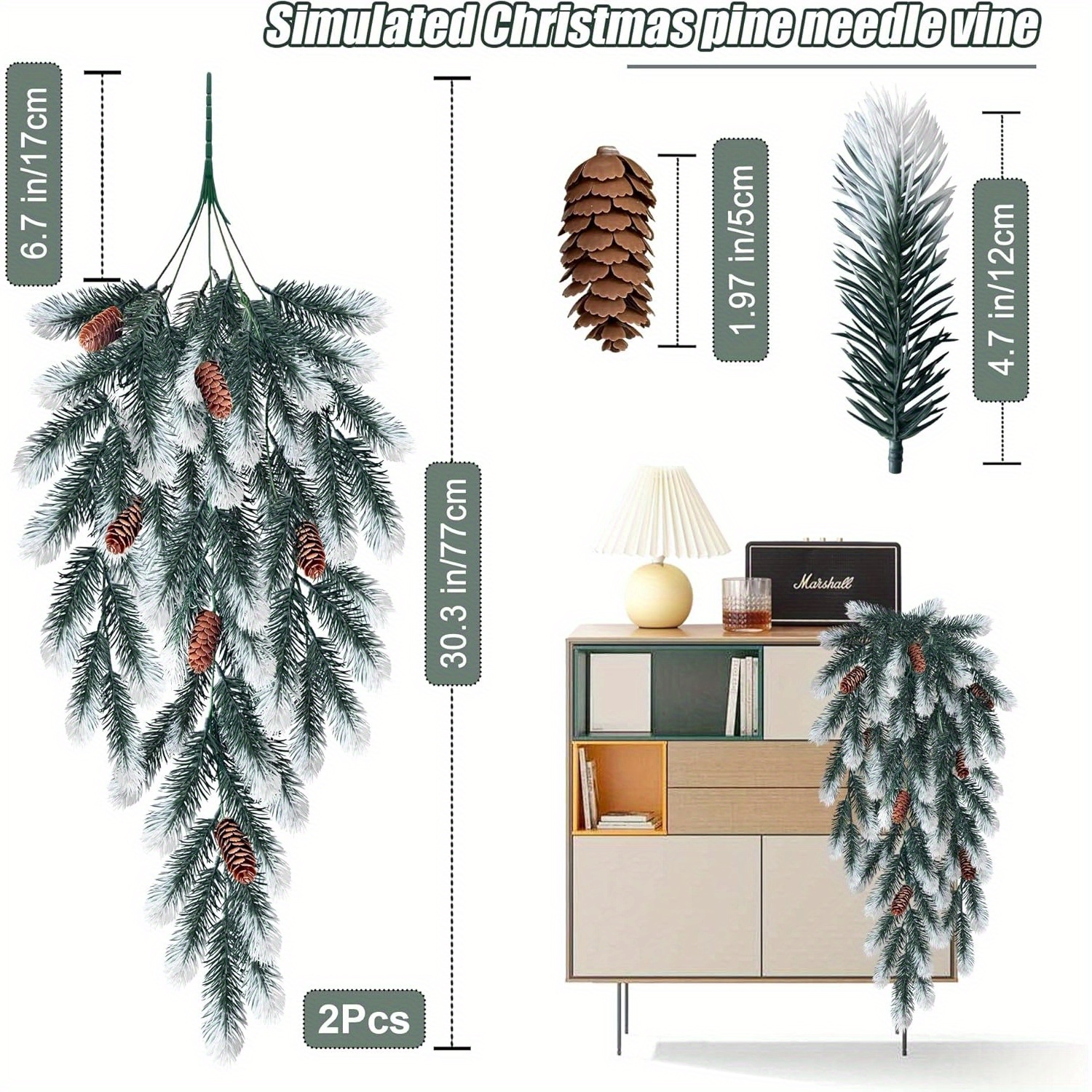2 Pcs 74cm Artificial Fir Bran - Christmas Tree Artificial ulasan dan harga