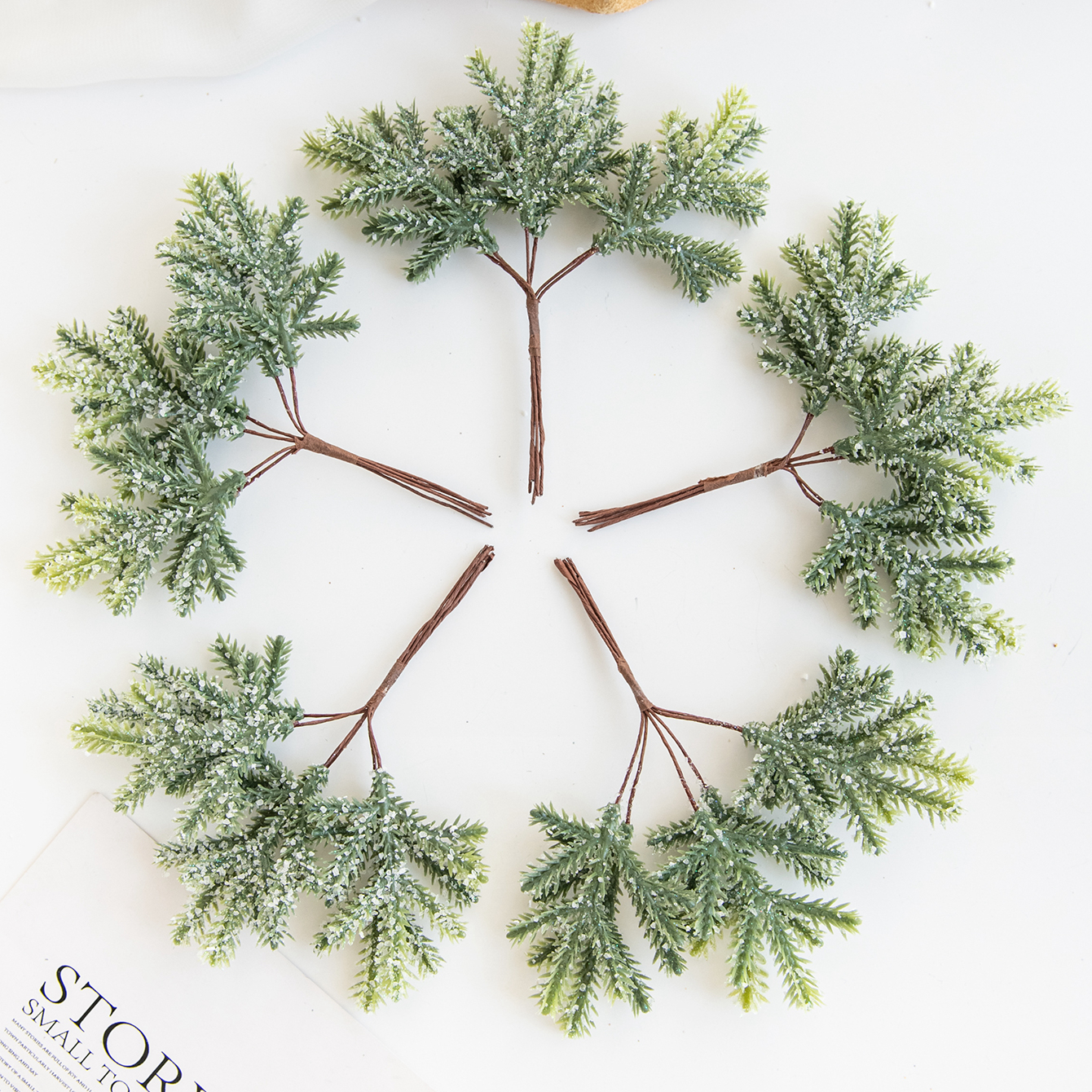 6PCS Artificial Plant Green Le - Christmas Wreath Fake ulasan dan harga