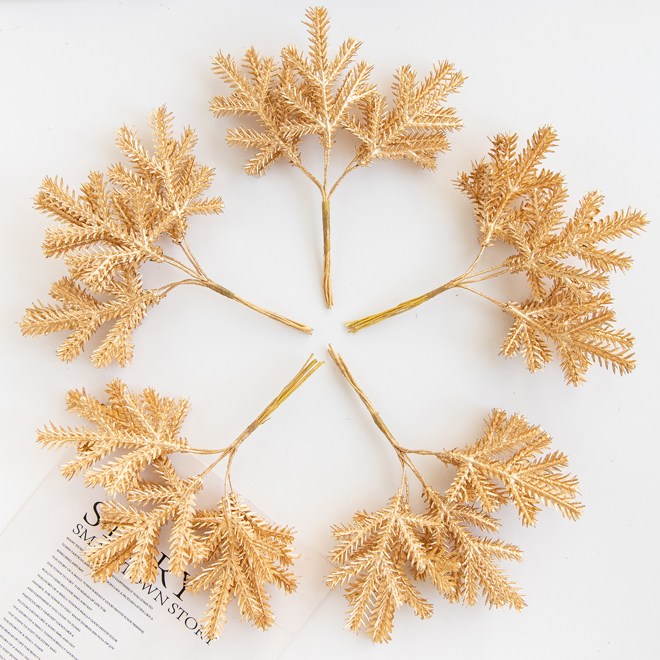 6PCS Artificial Plant Green Le - Christmas Wreath Fake ulasan dan harga
