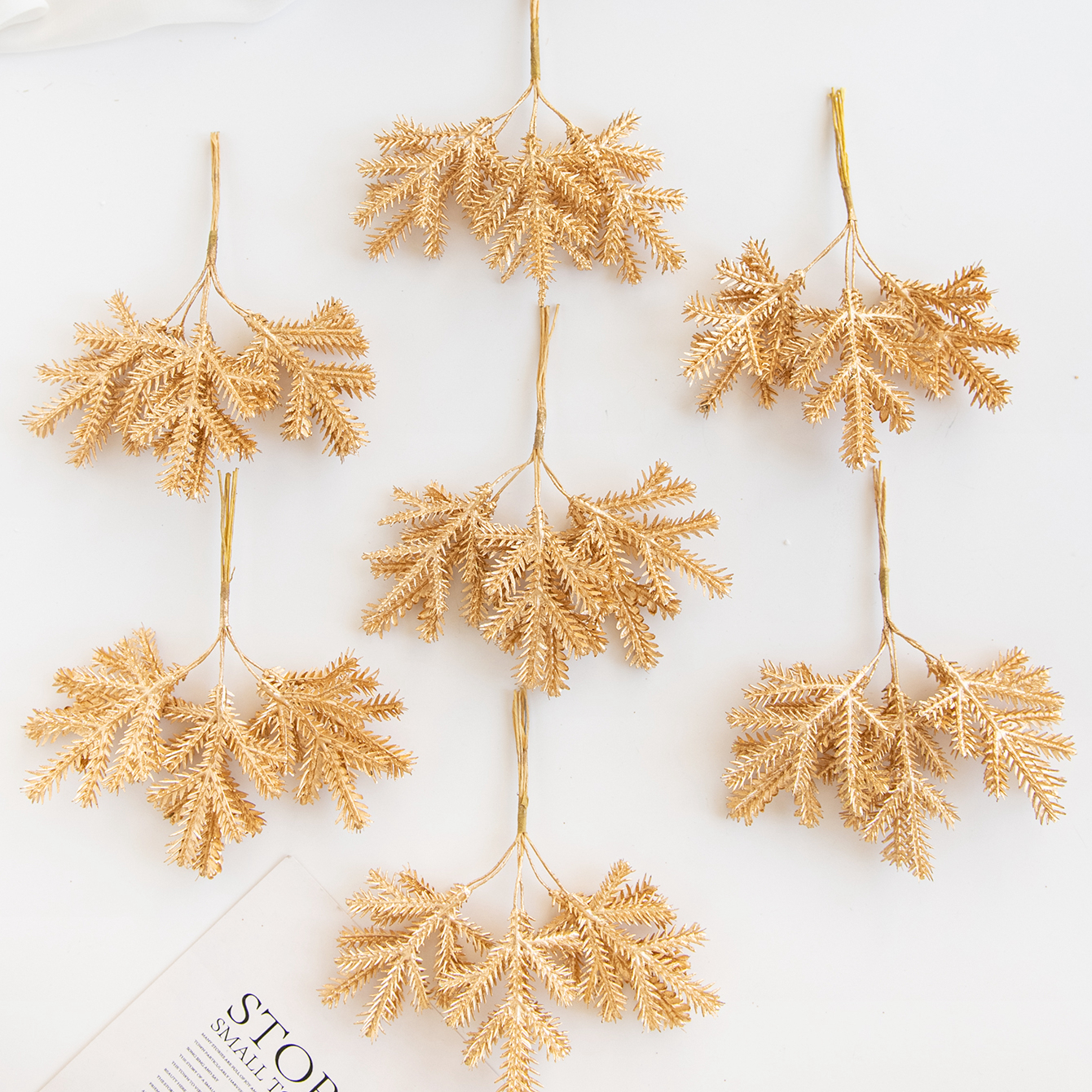 6PCS Artificial Plant Green Le - Christmas Wreath Fake ulasan dan harga