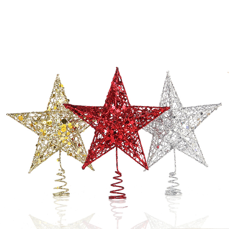 15/20/25/30cm Hollow Star Gold - Star Tree Topper ulasan dan harga