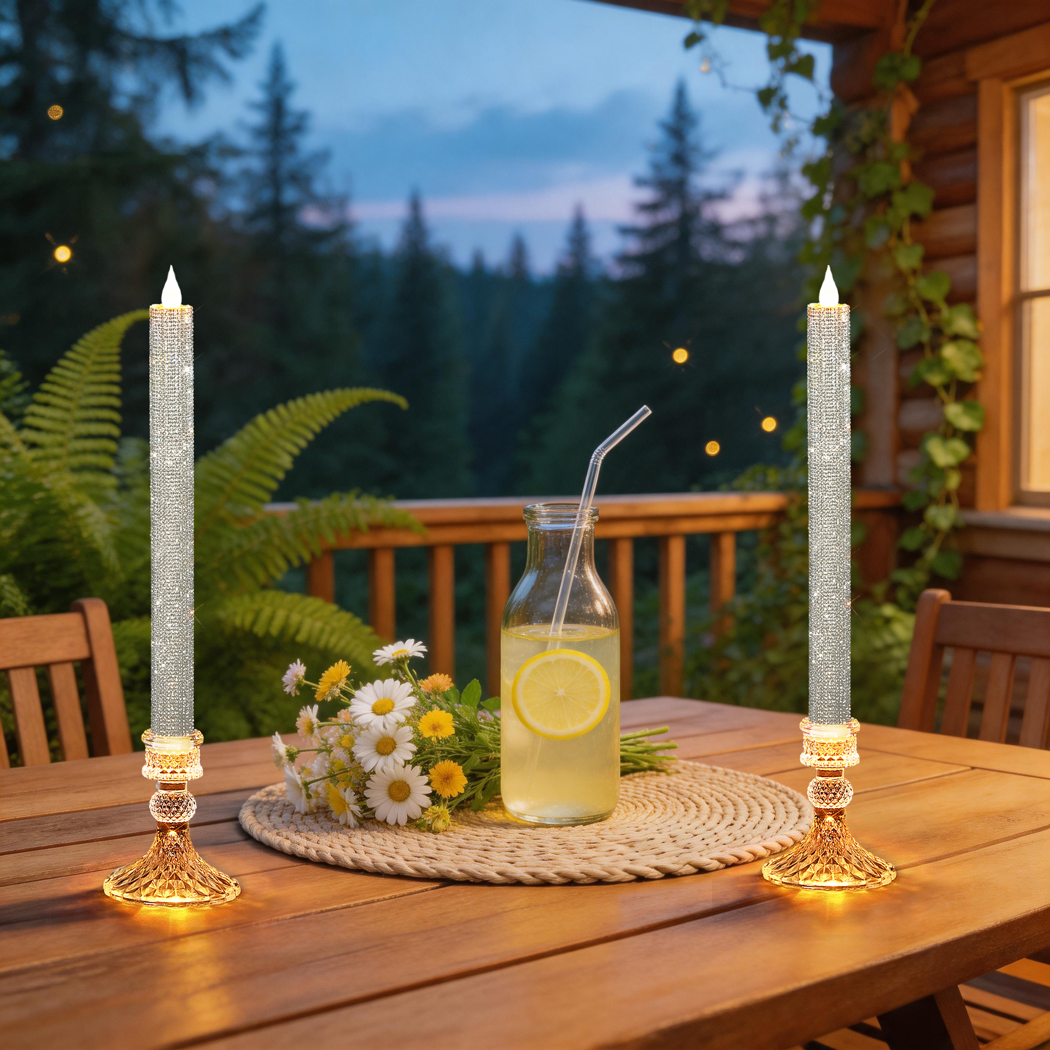 Flameless Taper Candle Set of  - Holiday Candle Set ulasan dan harga