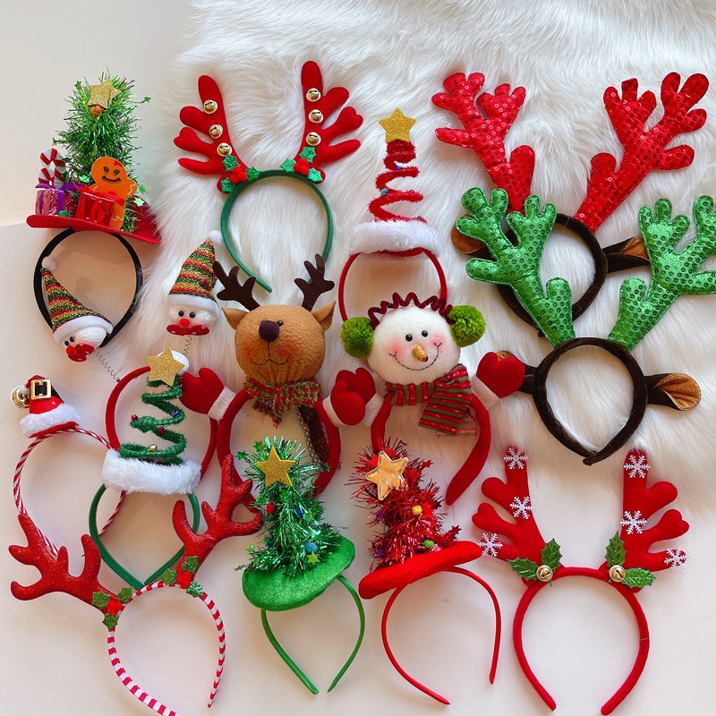 1-15pcs Christmas Headbands Sn - Reindeer Antlers Headband ulasan dan harga