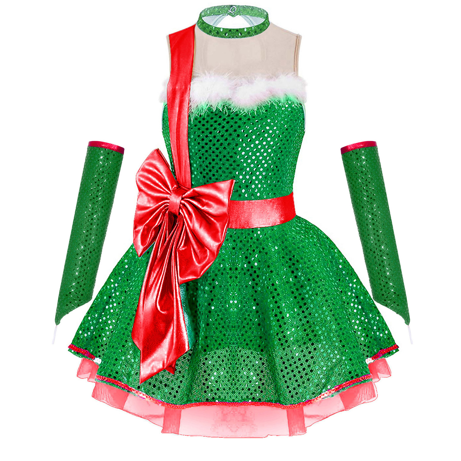 Teen Girls Christmas Sleeveles - Elf Costume Christmas ulasan dan harga