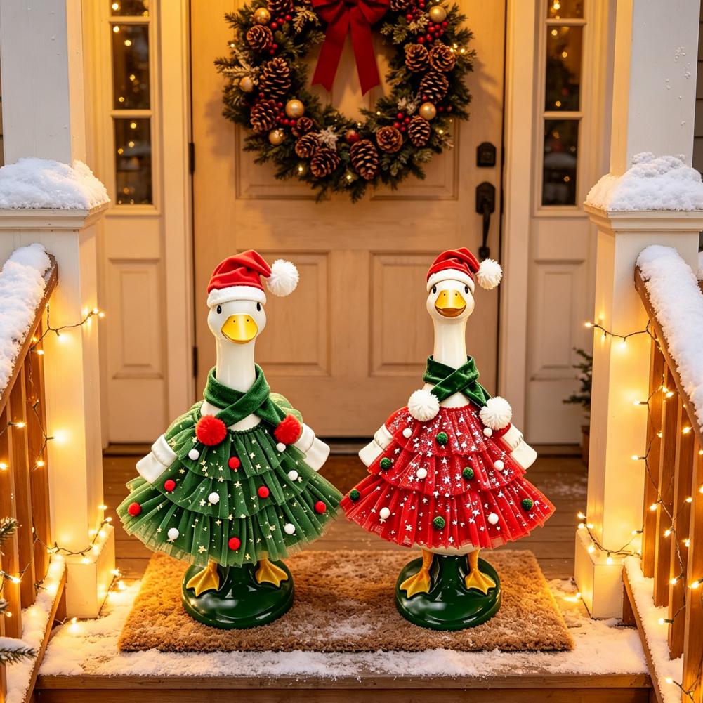 Christmas Porch Goose Outfit,  - Santa Hat Plush ulasan dan harga