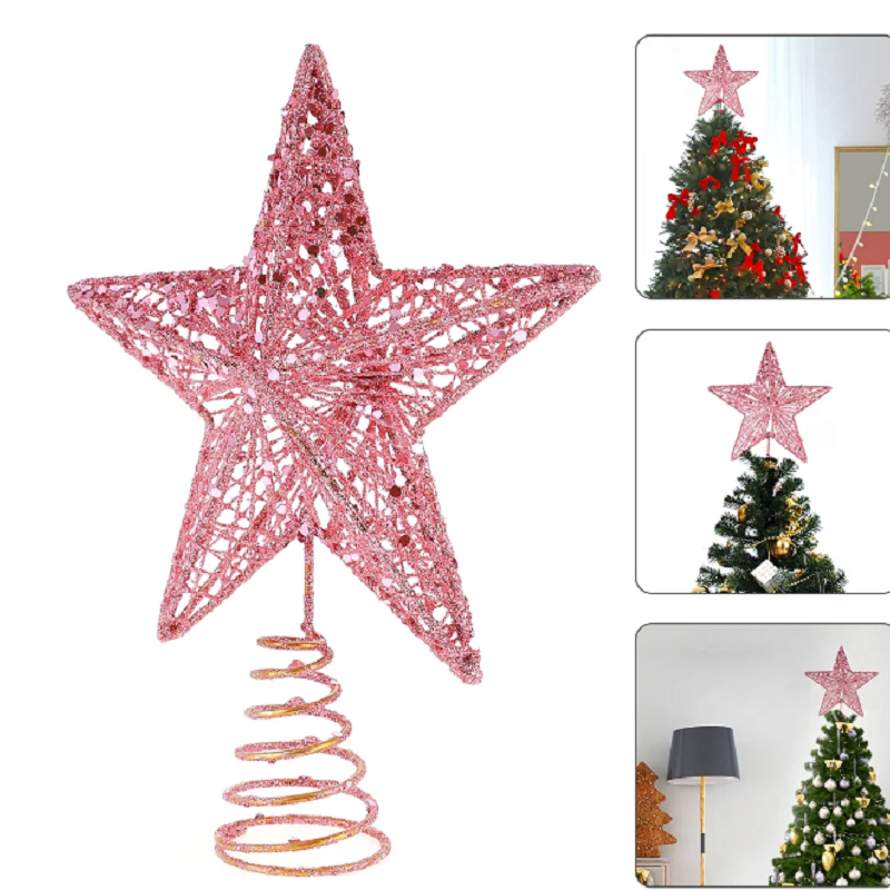 Christmas Pink Pentagon Top St - Star Tree Topper ulasan dan harga