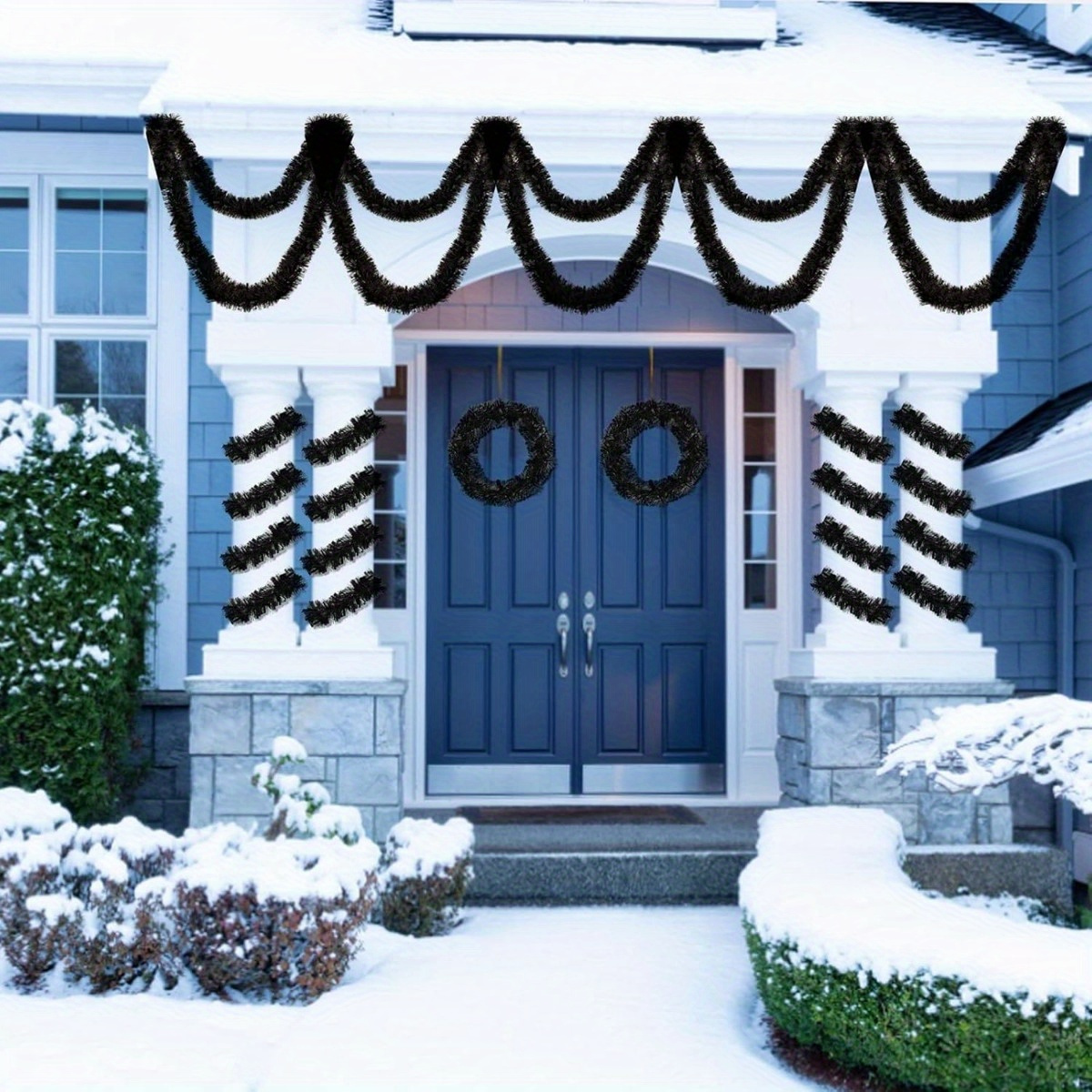 1pcs Black Tinsel Garland in M - Tinsel Garland Decoration ulasan dan harga