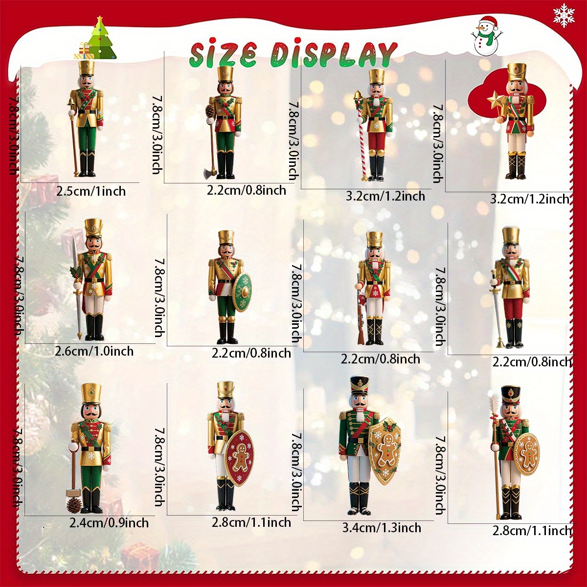 12pcs 2D Flat Wooden Christmas - Nutcracker Figurine ulasan dan harga