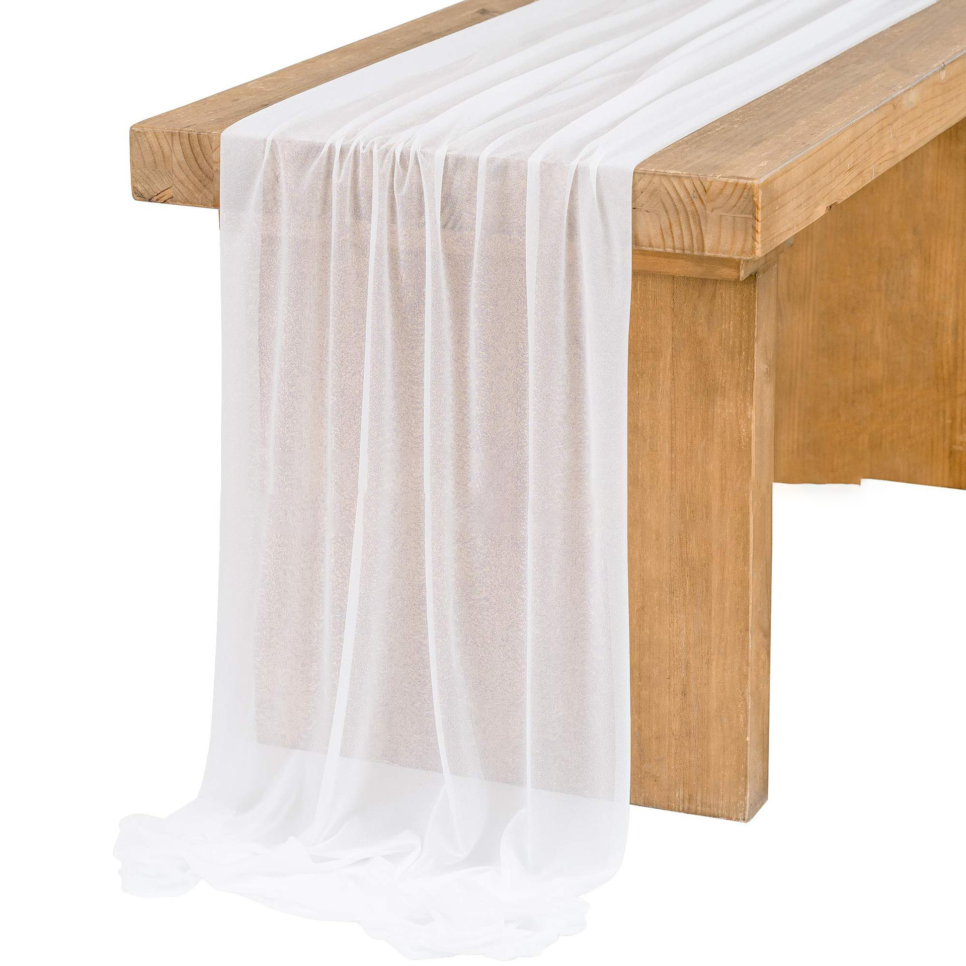 Chiffon White Table Runner Tab - Christmas Table Runner ulasan dan harga