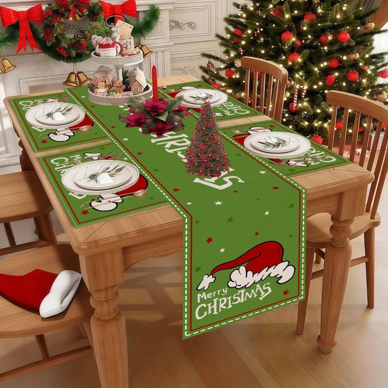 VIKAMA Cute Cartoon Christmas  - Christmas Table Runner ulasan dan harga