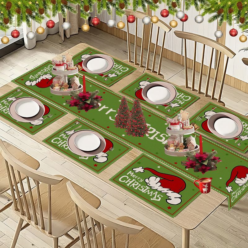 VIKAMA Cute Cartoon Christmas  - Christmas Table Runner ulasan dan harga
