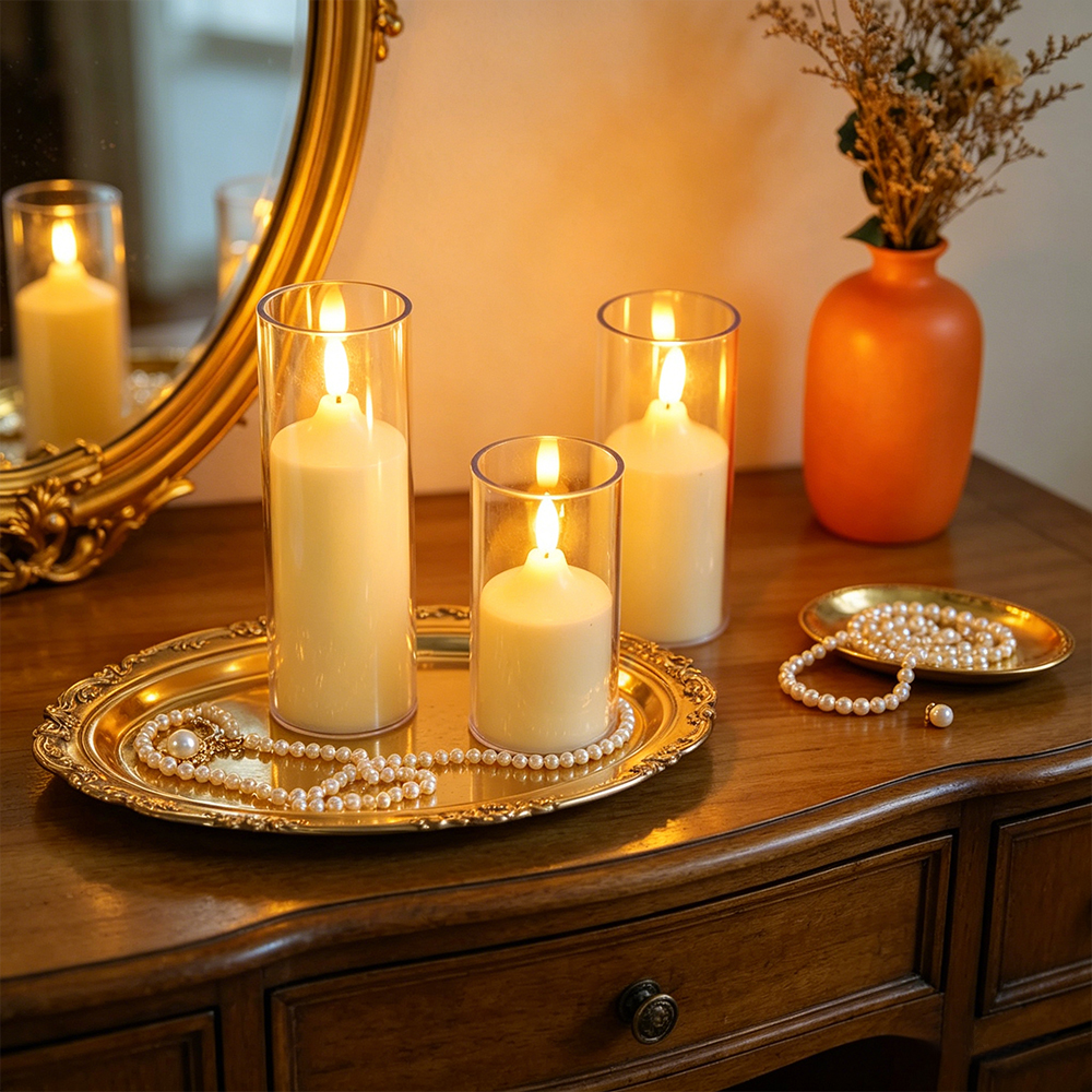 3pcs/ Set LED Flameless Flicke - Holiday Candle Set ulasan dan harga