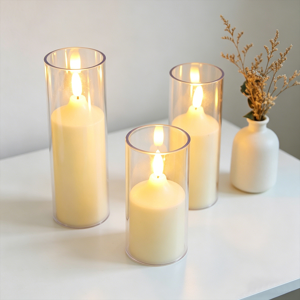 3pcs/ Set LED Flameless Flicke - Holiday Candle Set ulasan dan harga