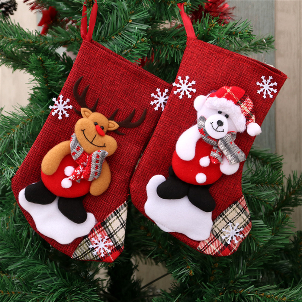 Linen Christmas Stockings Gift - Christmas Stocking Hanging ulasan dan harga