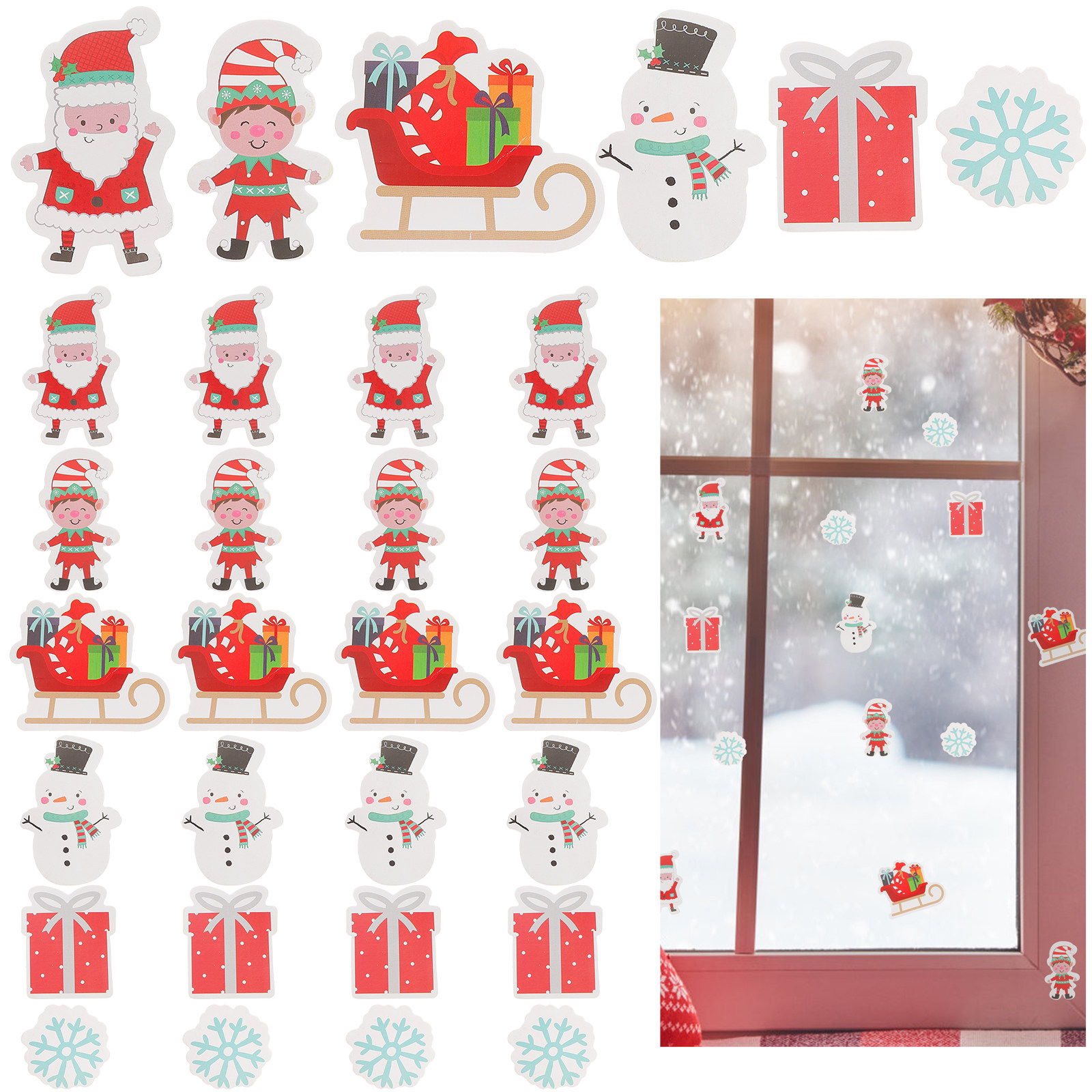 40Pcs Self-Adhesive Christmas  - Snowflake Window Decal ulasan dan harga