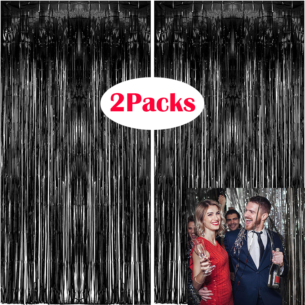 2Packs Black Metallic Tinsel F - Tinsel Garland Decoration ulasan dan harga