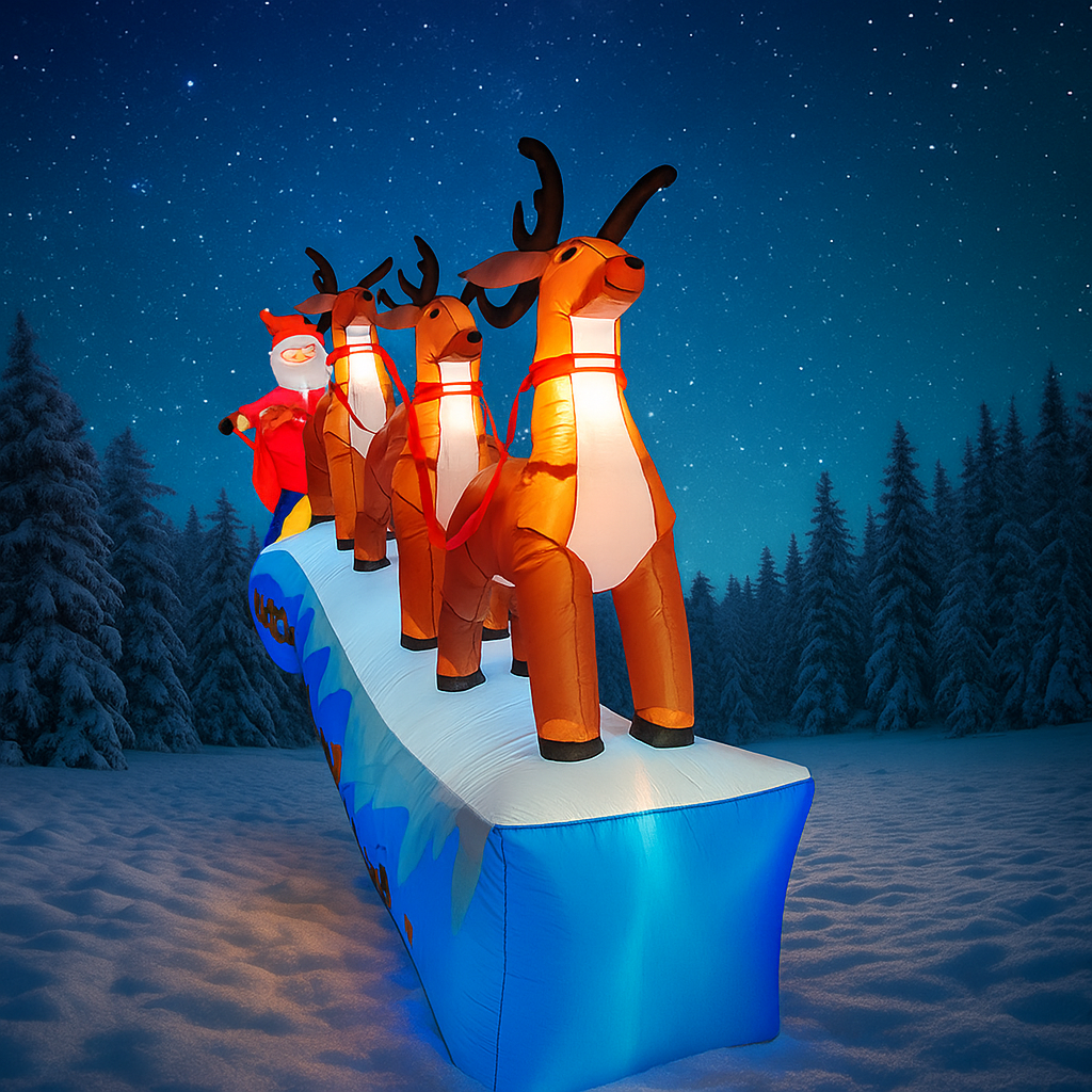 11.8FT Santa Claus Reindeer Sl - Christmas Lights Outdoor ulasan dan harga