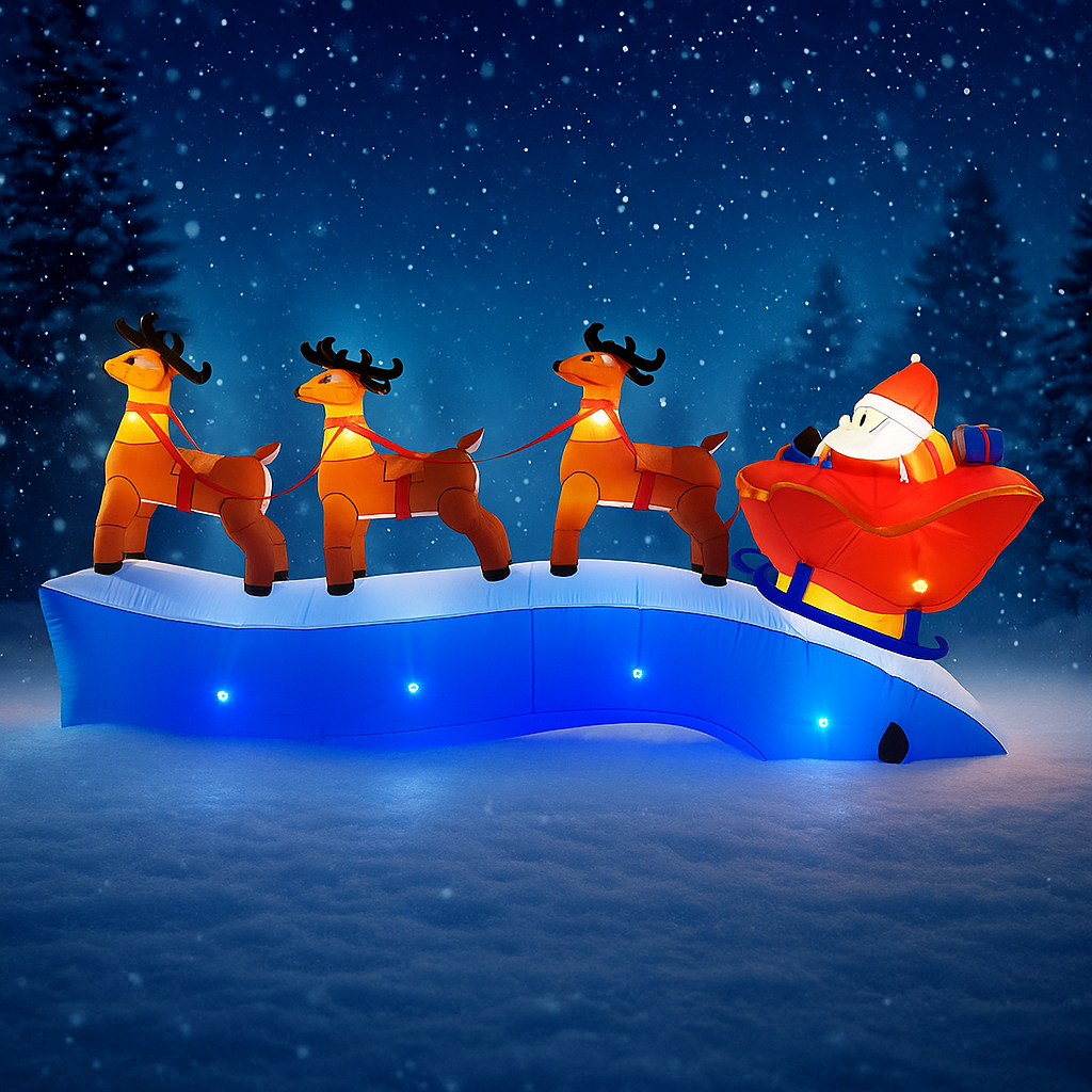 11.8FT Santa Claus Reindeer Sl - Christmas Lights Outdoor ulasan dan harga