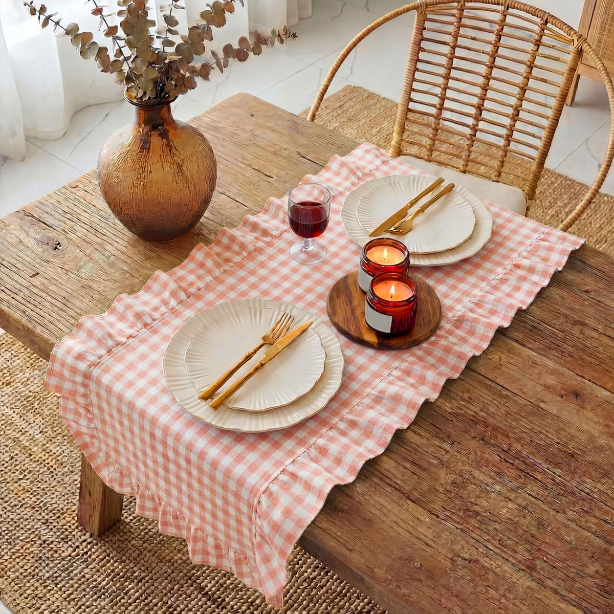 Checkered lotus leaf edge tabl - Christmas Throw Blanket ulasan dan harga
